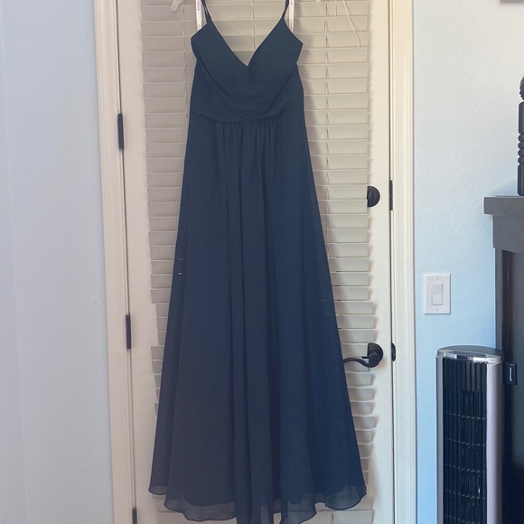 JJ’s House Navy Blue A-Line Chiffon Dress - Picture 2 of 8